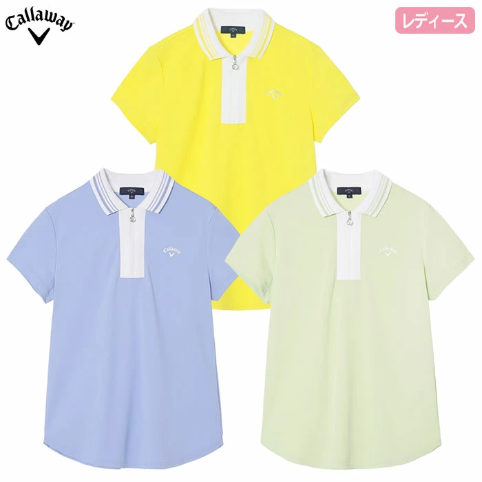 キャロウェイ UVカット裏クール半袖ハーフジップシャツ C26134205 レディース Callaway ゴルフウェア 2026春夏モデル 日本正規品