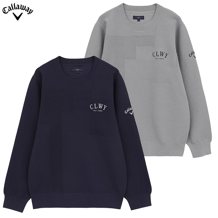 キャロウェイ リンクス編みクルーネックニット C26118100 長袖 メンズ Callaway ゴルフウェア 2026春夏モデル 日本正規品