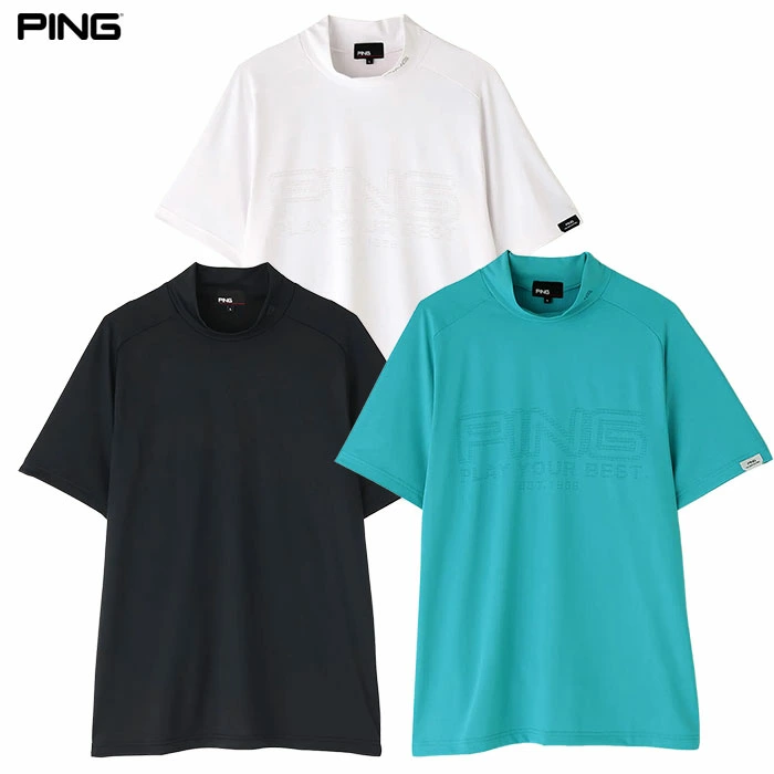 ピン PING パネルジャカード半袖ハイネックシャツ 621-6167203 メンズ ゴルフウェア 2026春夏モデル 日本正規品