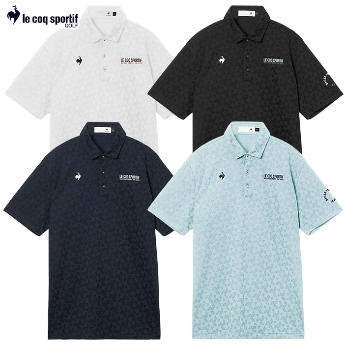 ルコックスポルティフ トライアングルジャカード半袖シャツ LG6SHS01M メンズ ゴルフウェア ゴルフ le coq sportif golf 2026春夏モデル 日本正規品