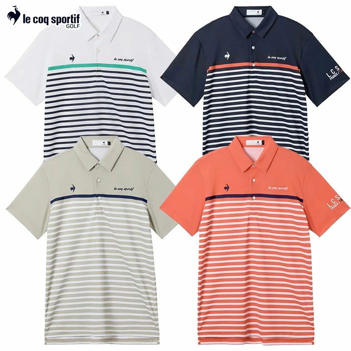 ルコックスポルティフ パネルボーダー柄半袖シャツ LG6SHS04M メンズ ゴルフウェア ゴルフ le coq sportif golf 2026春夏モデル 日本正規品