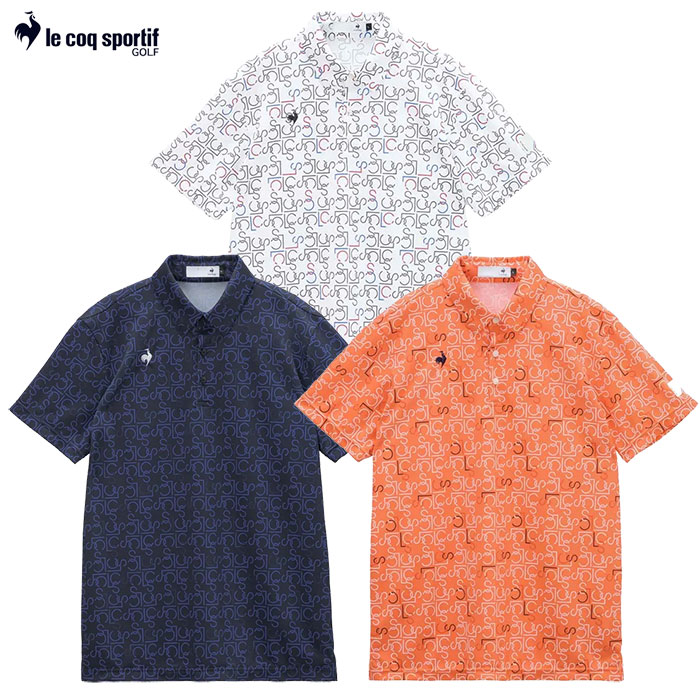 ルコックスポルティフ LCSモノグラム柄半袖シャツ LG6SHS05M メンズ ゴルフウェア ゴルフ le coq sportif golf 2026春夏モデル 日本正規品