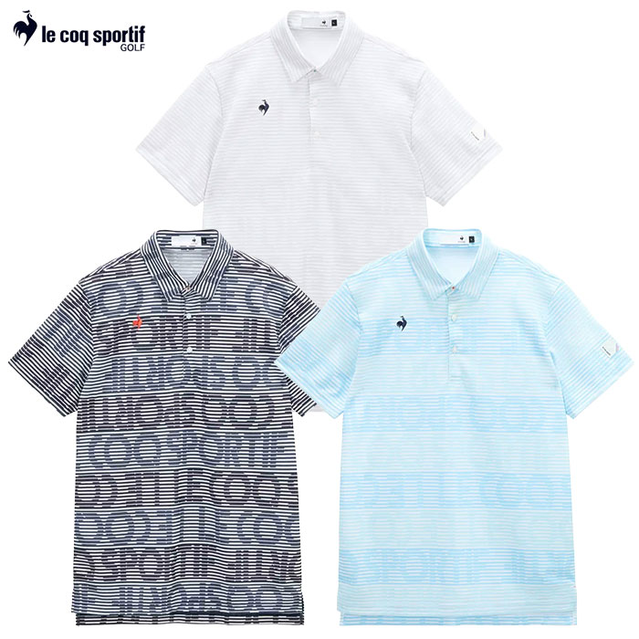 ルコックスポルティフ グラフィックロゴボーダー柄半袖シャツ LG6SHS06M メンズ ゴルフウェア ゴルフ le coq sportif golf 2026春夏モデル 日本正規品