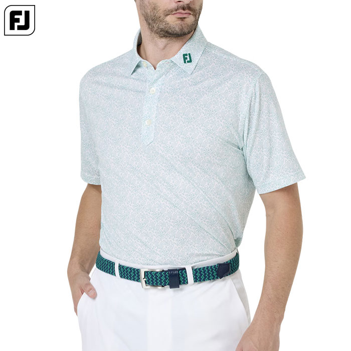 フットジョイ ウィングチップフローラル ストレッチライル半袖シャツ FJ-S26-S07 メンズ ゴルフウェア FOOTJOY 2026春夏モデル 日本正規品