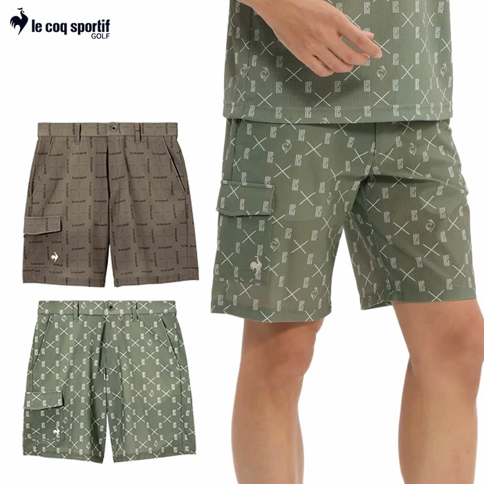 ルコックスポルティフ モノグラム柄ショートパンツ LG6SHP03M メンズ ゴルフウェア ゴルフ le coq sportif golf 2026春夏モデル 日本正規品