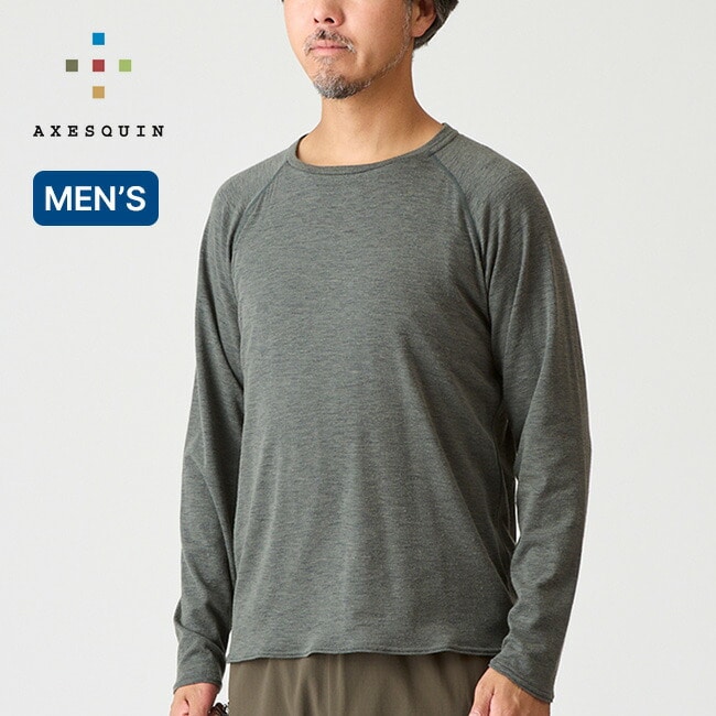 AXESQUIN アクシーズクイン クレアーレメリノLS 120Tee ダークシャドウ L