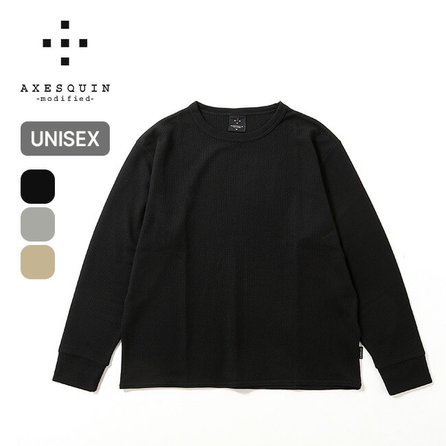 AXESQUIN modified アクシーズクインモディファイド QDエコワッフルL/S TEE グレー S