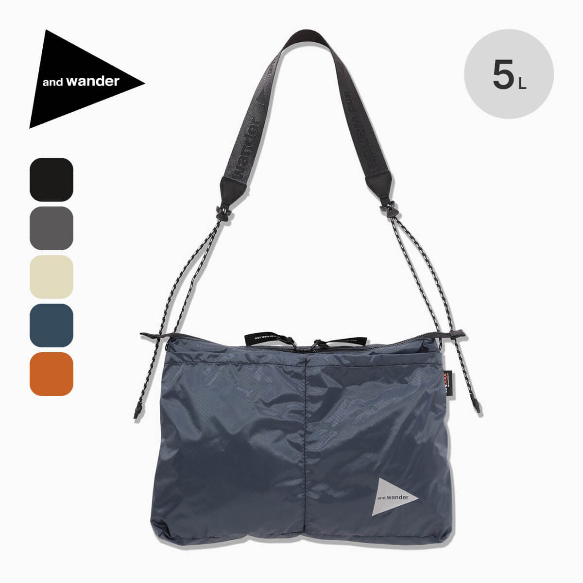 and wander アンドワンダー シルサコッシュ ブルー