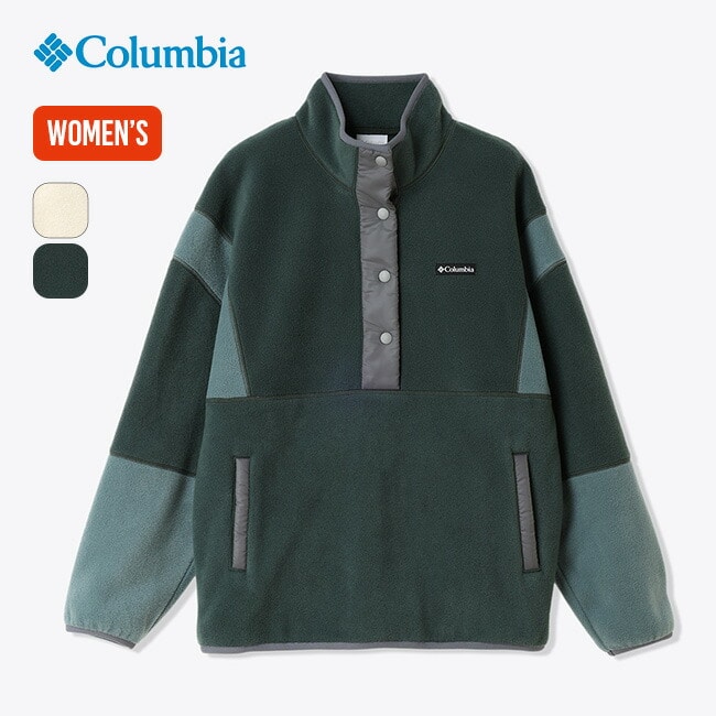 Columbia コロンビア クリスタルベンドハーフスナップフリース【ウィメンズ】 ダークフォレスト L