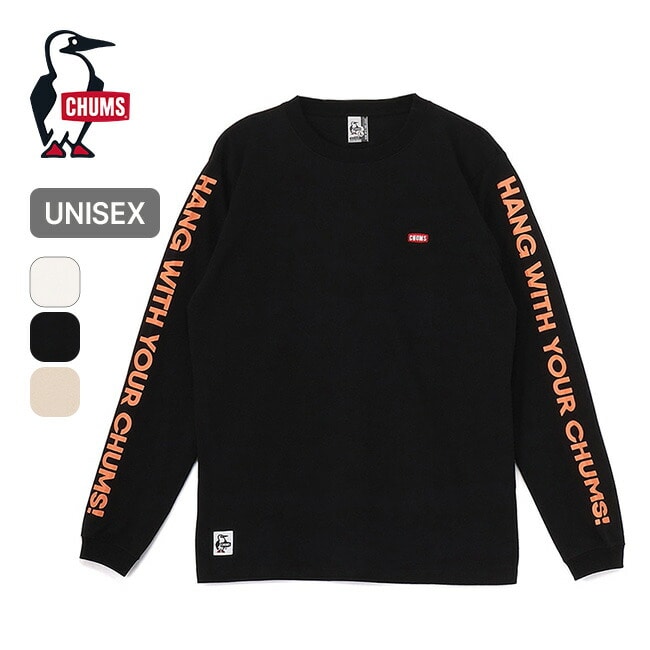 CHUMS チャムス HWYCブラッシュドL/S Tシャツ ホワイト×ブラック S