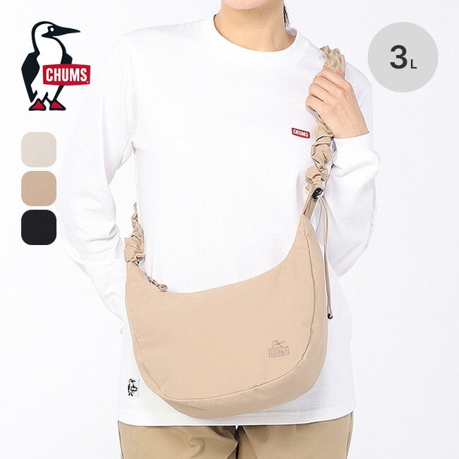 CHUMS チャムス ウェイビーストラップミニバナナショルダーバッグ アイボリー