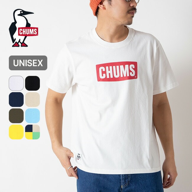 CHUMS チャムス チャムスロゴTシャツ ブラック×ブルー L/W