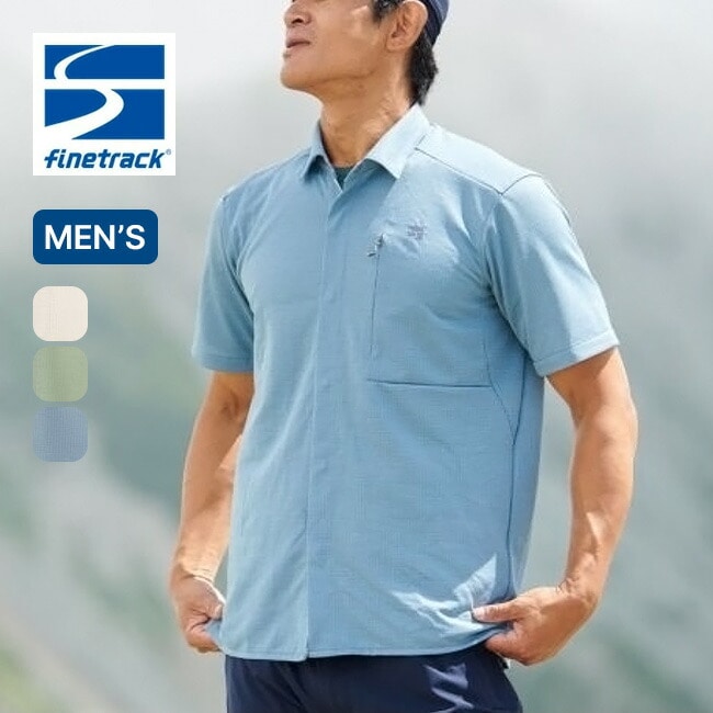 finetrack ファイントラック ラミースピンニットシャツ半袖 メンズ リーフ M