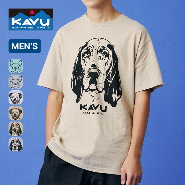 KAVU カブー ドッグTee ヘザーグレー(バセットハウンド) XL