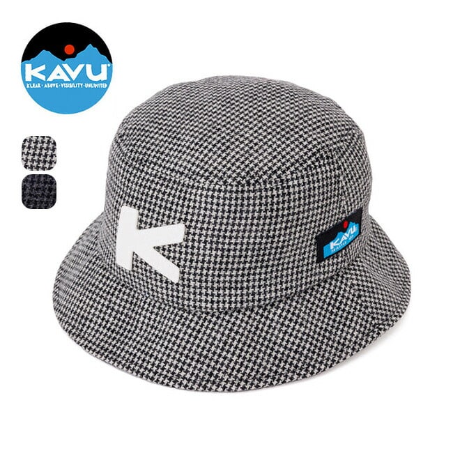 KAVU カブー ツイードKハット ブラック/ホワイト千鳥 L