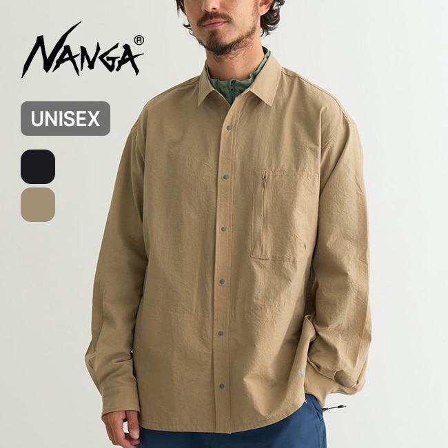 NANGA ナンガ ドットエア コンフィーL/Sシャツ P.ブラック S