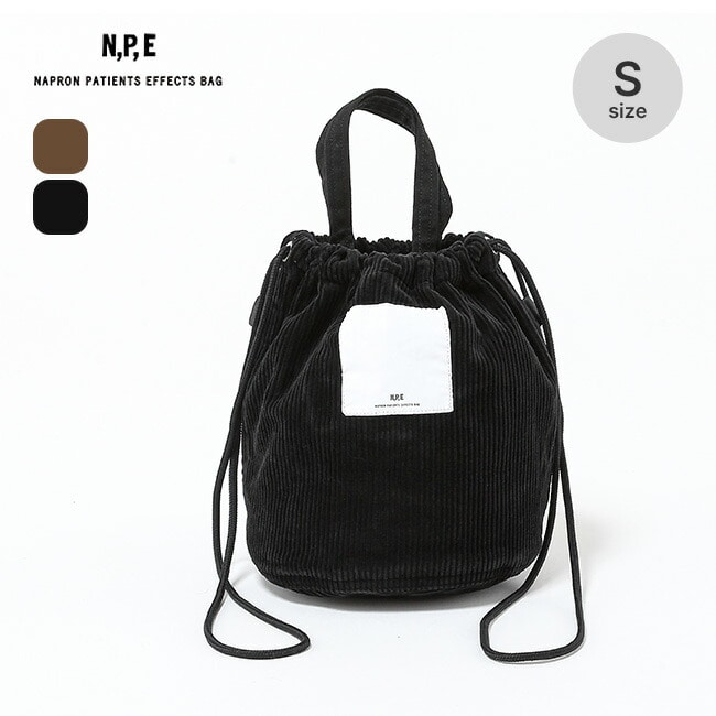 N.P.E NAPRON PATIENTS EFFECTS BAG エヌピーイーナプロンペイシェントエフェクトバッグ コーデュロイペイシェントバッグ S ブラック