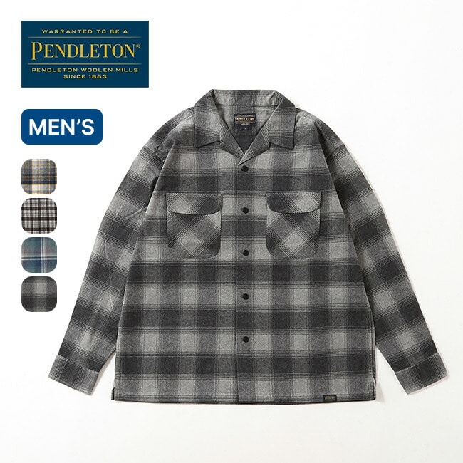 PENDLETON ペンドルトン オープンカラーシャツ メンズ チャコール/オフ L
