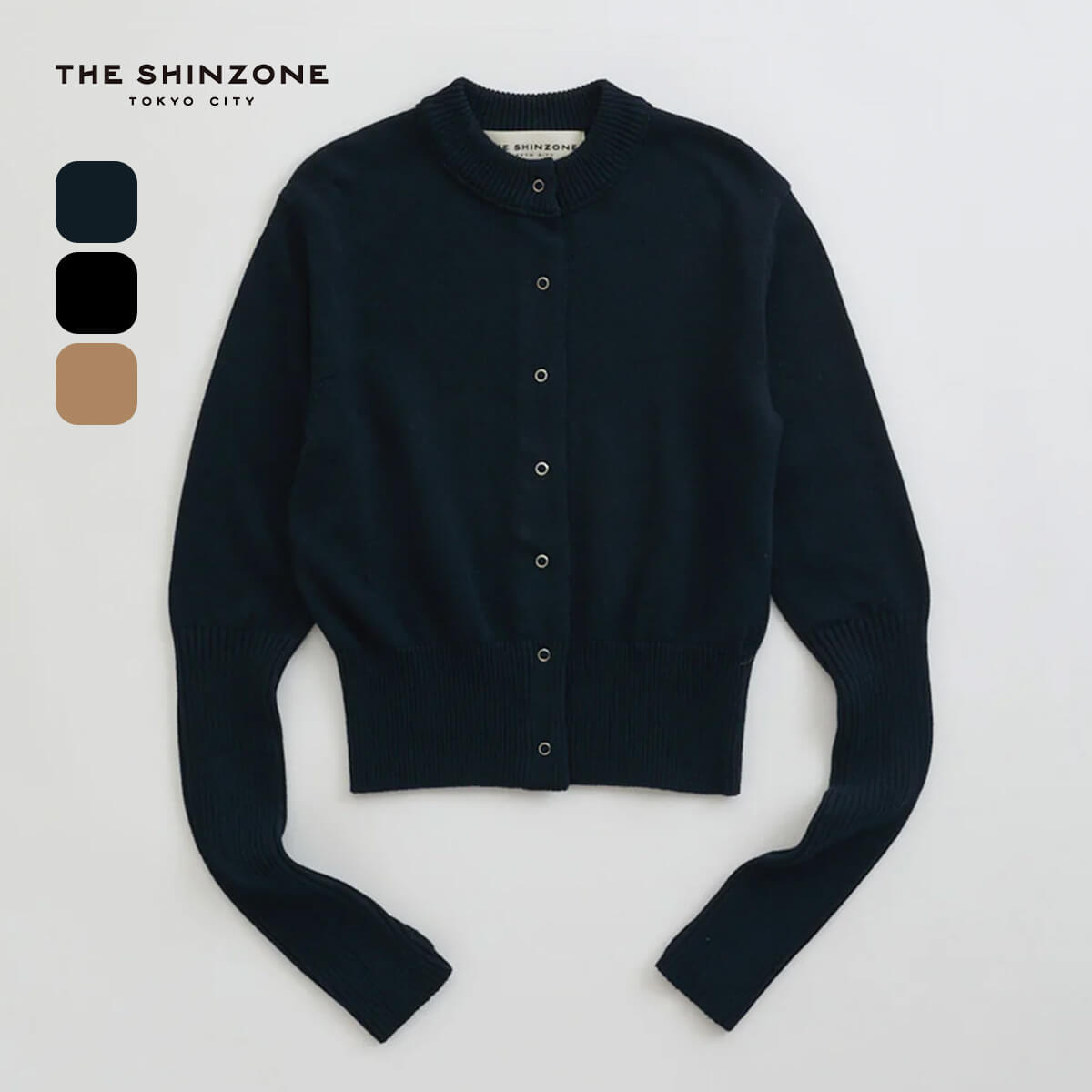 THE SHINZONE ザ シンゾーン コットンロングリブカーディガン ネイビー F0