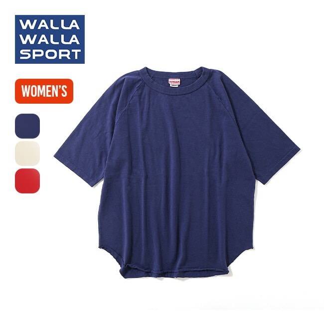 WALLA WALLA SPORT ワラワラスポーツ 1/2ルーズベースボールTEE【ウィメンズ】 レッド L