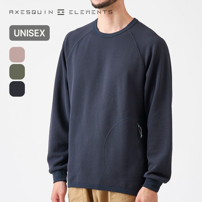 AXESQUIN ELEMENTS アクシーズクインエレメンツ ドライワッフルのロングスリーブＴシャツ