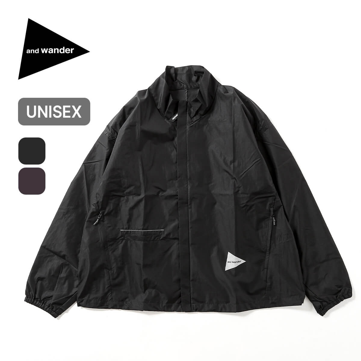 and wander アンドワンダー オーバーサイズリップジャケット