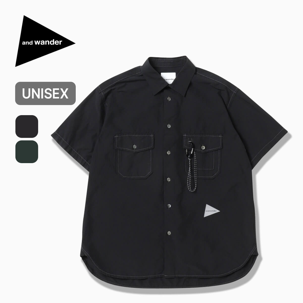 and wander アンドワンダー コーデュラタイプライターSSシャツ