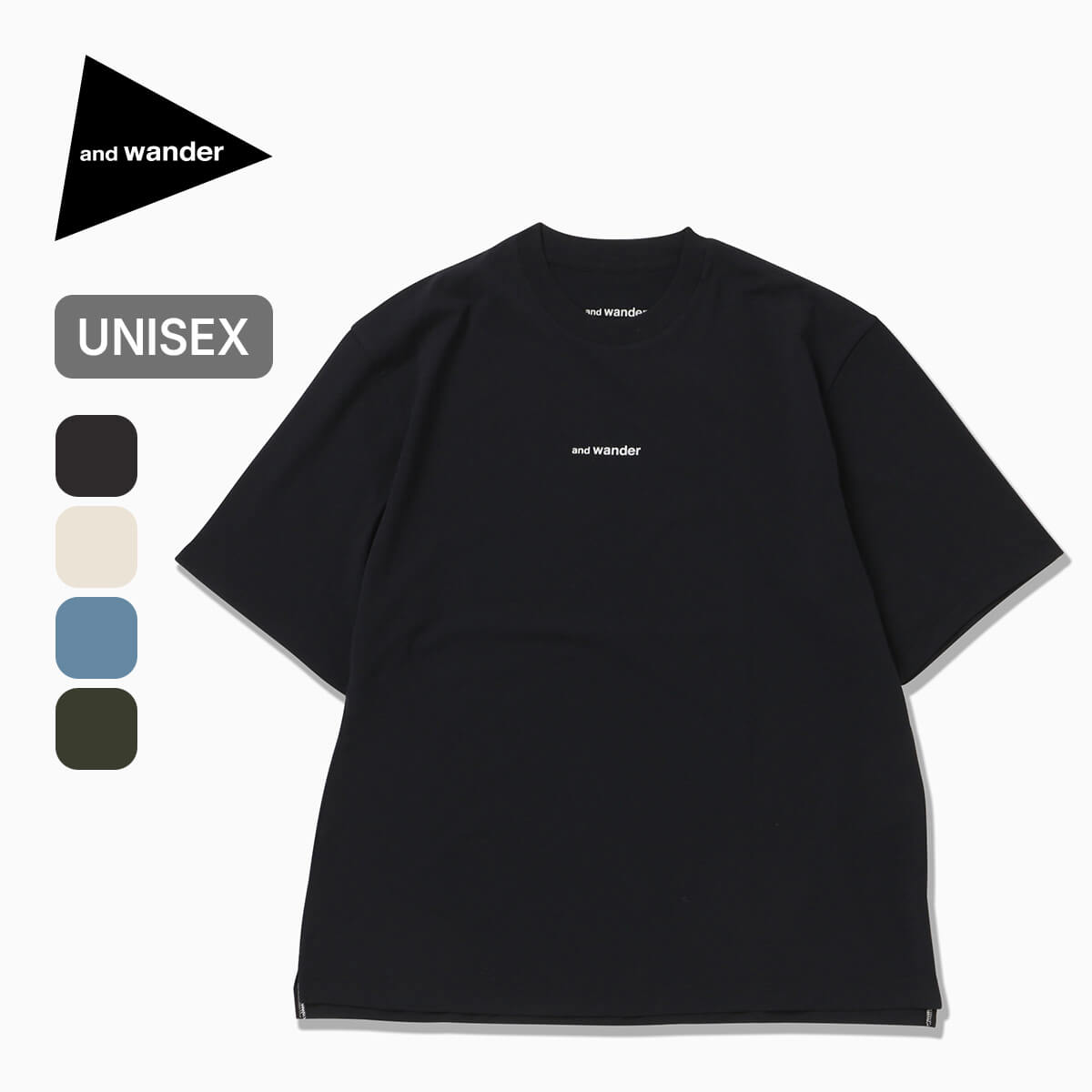 and wander アンドワンダー ドライメッシュT