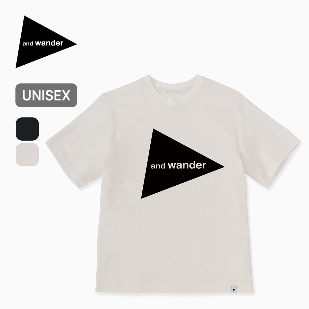 and wander アンドワンダー アンドワンダービッグロゴSS T