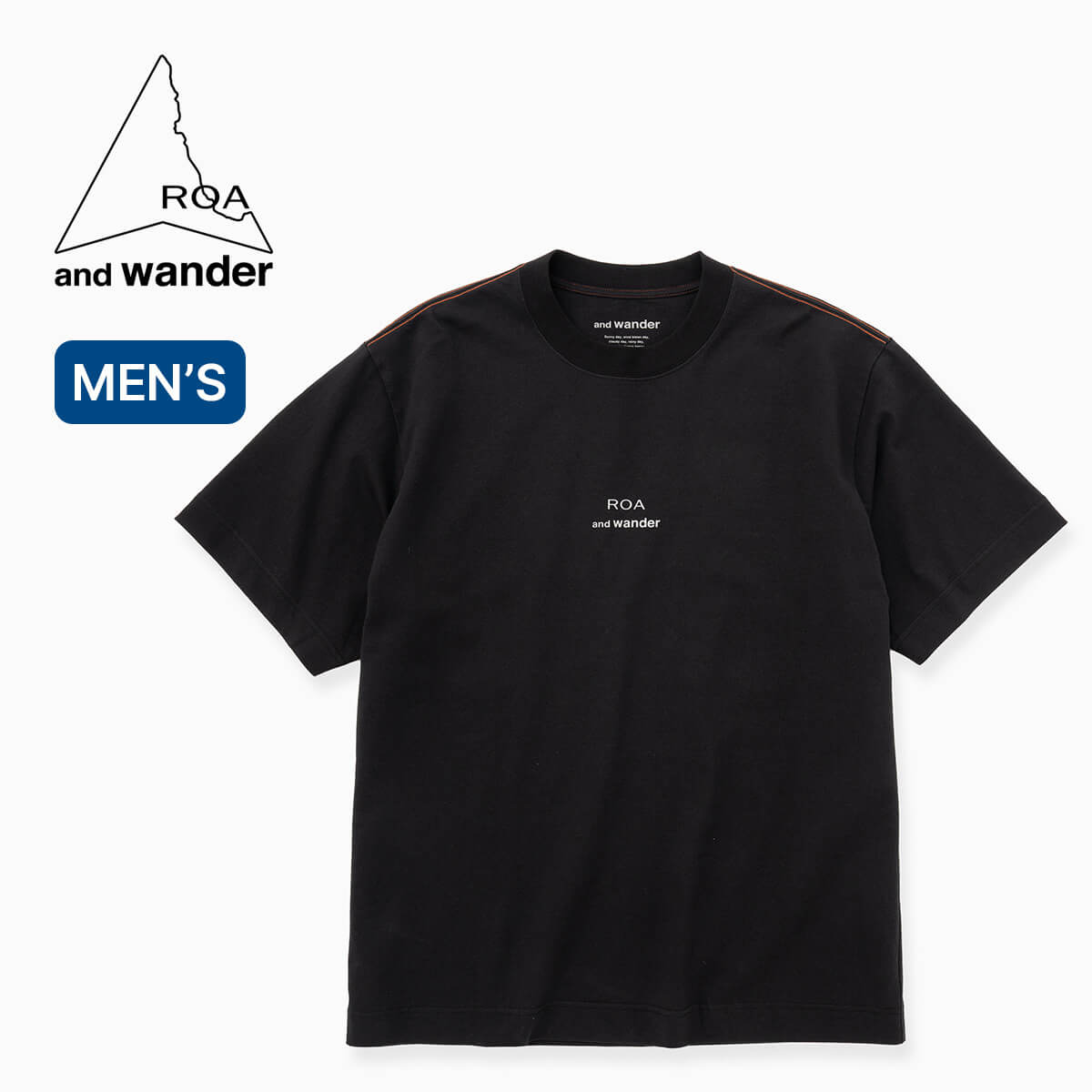 ROA × and wander ロア×アンドワンダー ロゴプリンテッドT