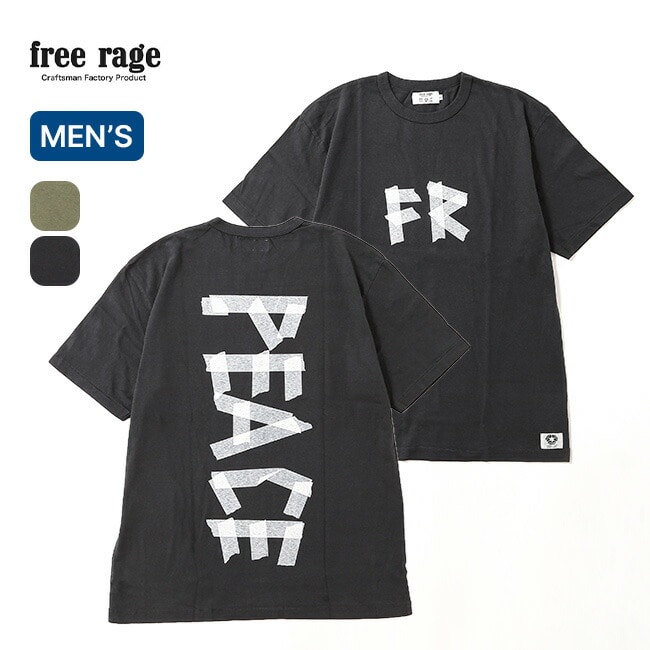 free rage フリーレイジ リサイクルコットンTシャツ(テープピースロゴ)