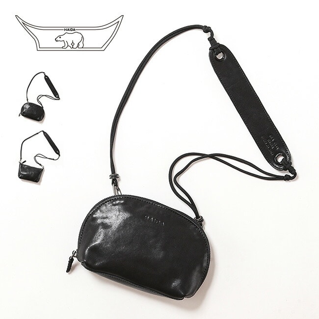 HAIDA ハイダ ウォッシュドレザーショルダーポーチウィズストラップ