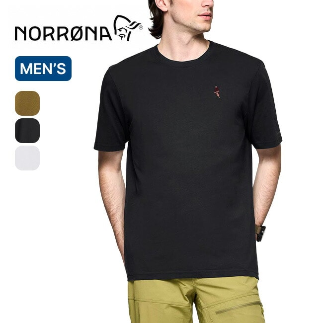 NORRONA ノローナ /29 コットンアクティビティエンブロイダリーTシャツ メンズ