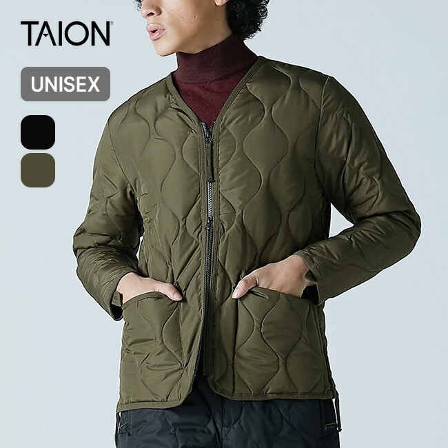 TAION タイオン ミリタリーVネックジップダウンジャケット ユニセックス