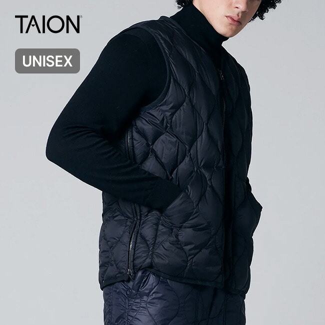TAION タイオン ミリタリーVネックWジップダウンベスト[ソフトシェル] ユニセックス
