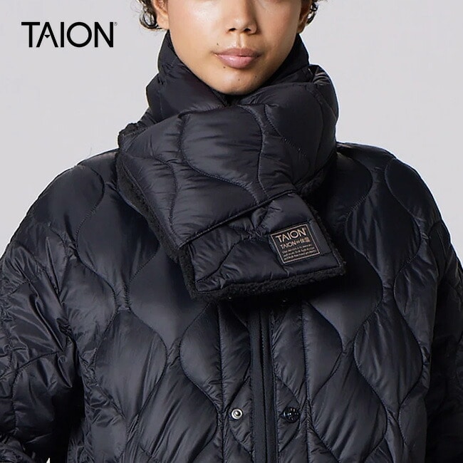 TAION タイオン ミリタリーリバーシブルダウンマフラー(ソフトシェル)