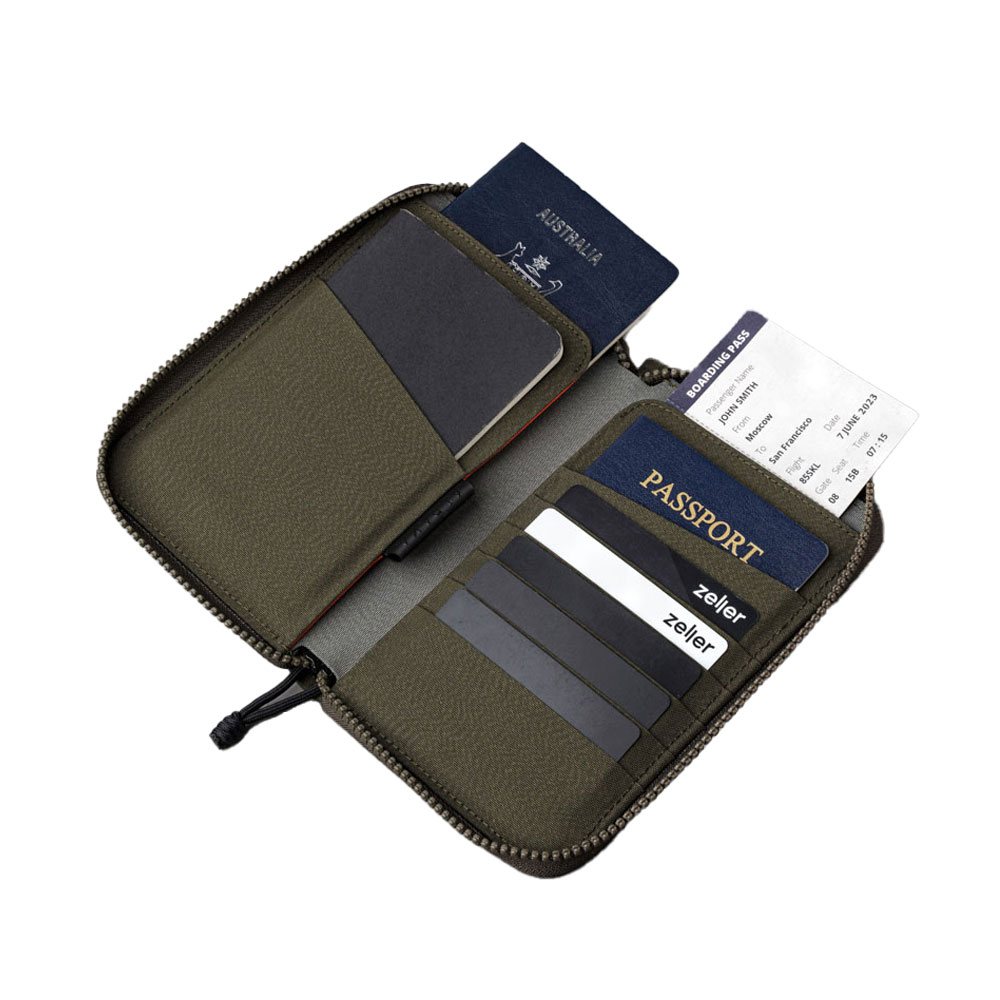 [ALPAKA]ZIP PASSPORT WALLET アーミーグリーン
