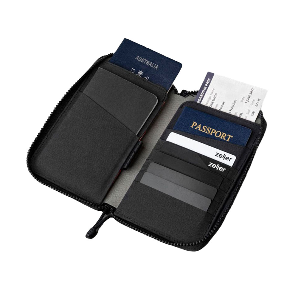 [ALPAKA]ZIP PASSPORT WALLET ブラック