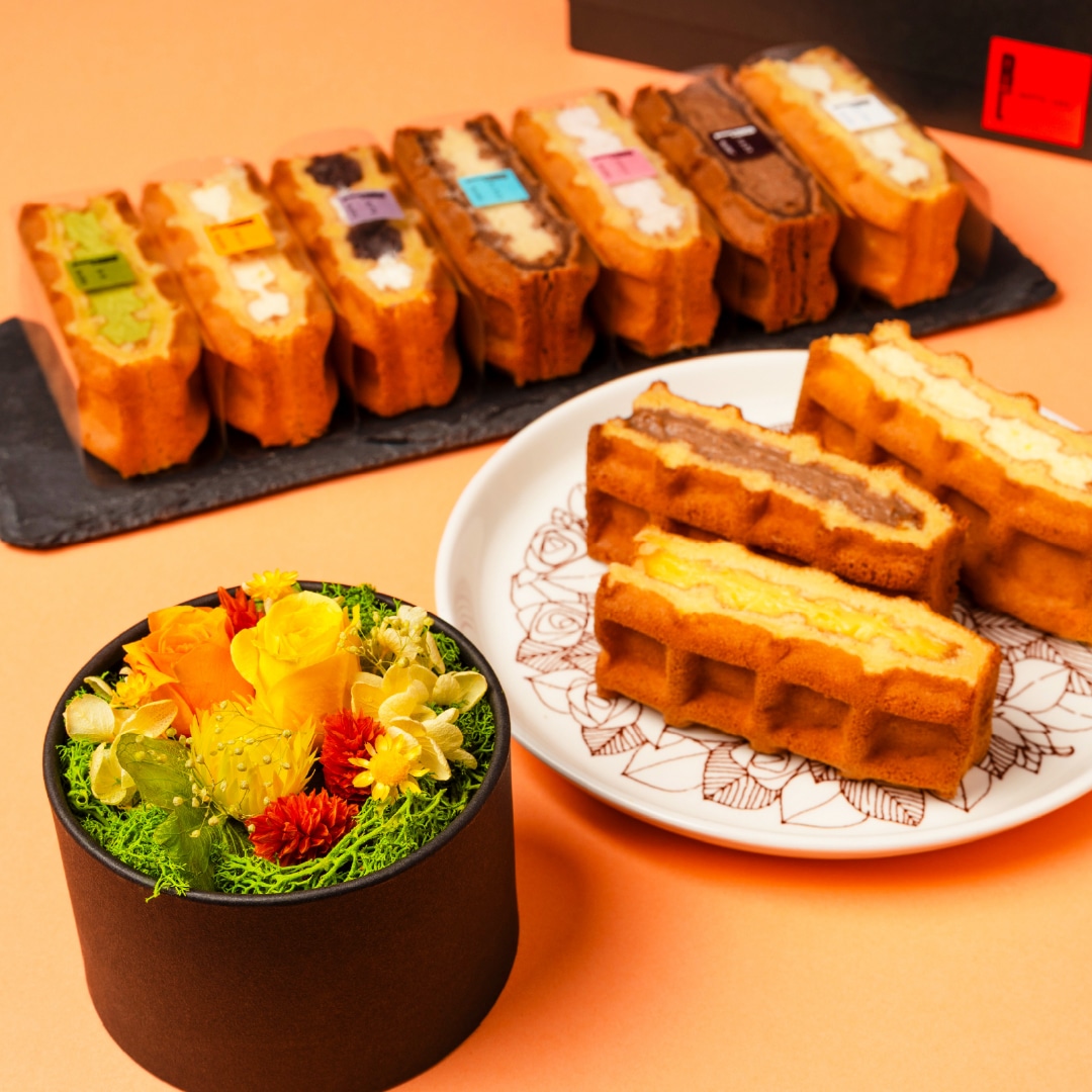 フラワ―ドーム付ワッフルケーキ10個イエローお中元 2026 お中元 お菓子 スイーツ 贈り物 ギフト 誕生日