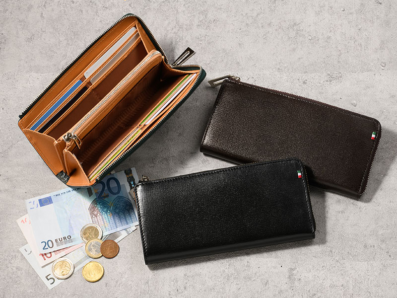 MILAGRO 伊・ボナウド社パルメラートゴート L字ファスナー長財布