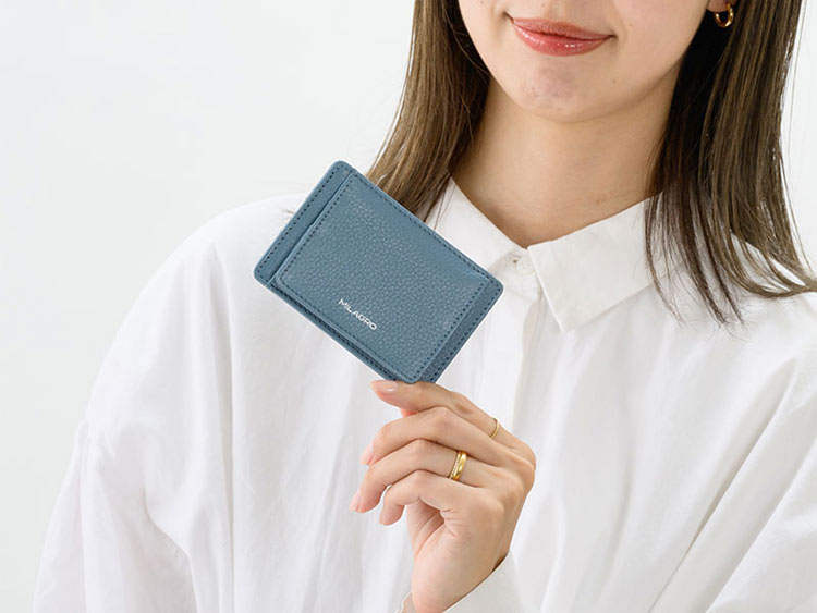 MILAGRO シュリンクレザー・薄型コイン&パスケース・トープ トープ