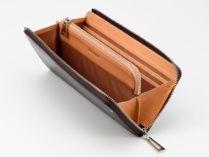 MILAGRO 伊・ボナウド社パルメラートゴート L字ファスナー長財布