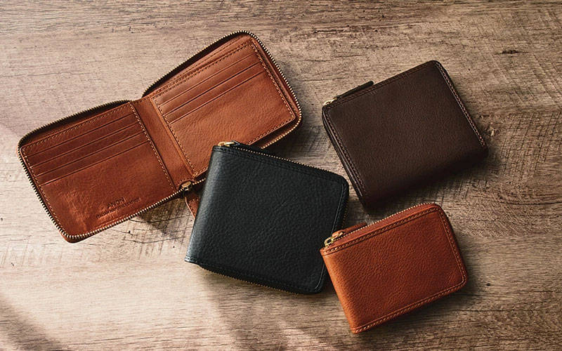 ANON バケッタレザー・L字ファスナー二つ折り財布