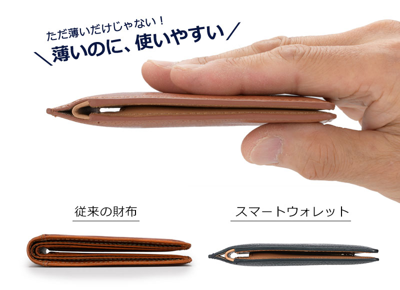 姫路産オイルレザー スマートウォレット 小銭入つき