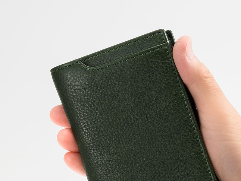 MILAGRO 牛革ソフトミリング・縦型コンパクト2つ折り財布・ダークブラウン ダークブラウン