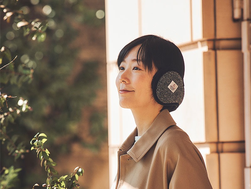 MILAGRO 英国ハリスツイード・イヤーウォーマー ・ブラック ブラック