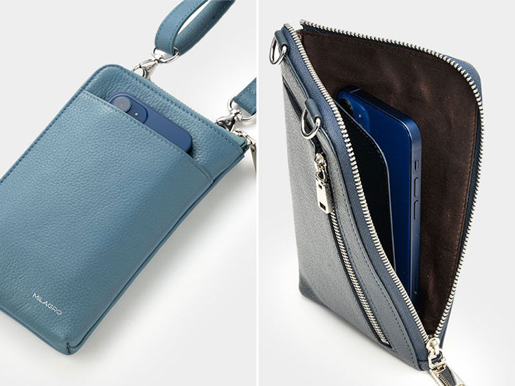 MILAGRO シュリンクレザー・携帯ウォレット・トープ トープ