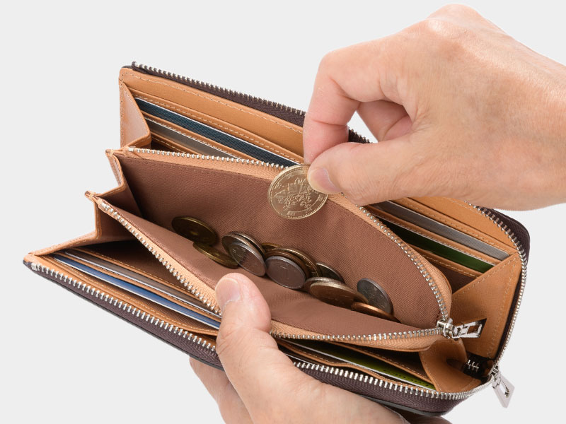 MILAGRO 伊・ボナウド社パルメラートゴート L字ファスナー長財布