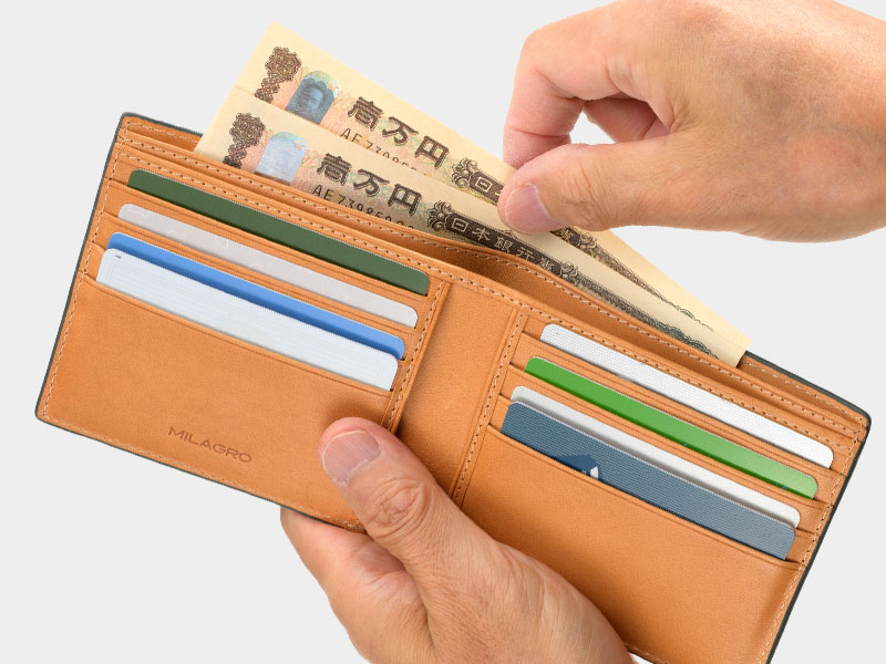MILAGRO 伊・ボナウド社パルメラートゴート 二つ折り札入れ