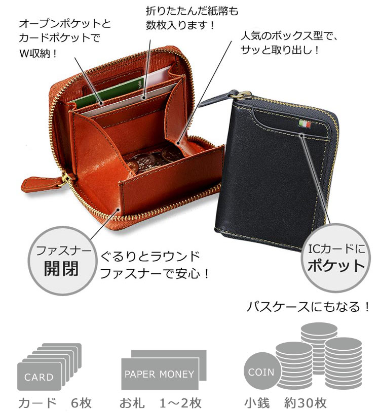 MILAGRO・イタリアンレザーBOXコインケース